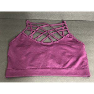 Zenana Outfitters Triple Criss Cross Seamless Bralette Bra Size L XL Purple